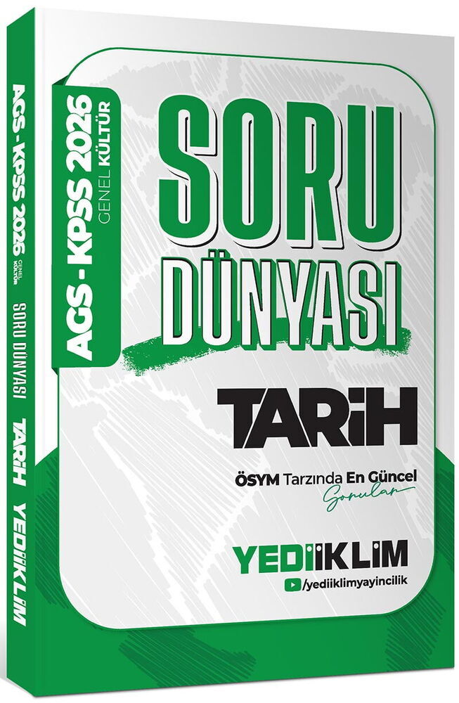 Yediiklim Yayınları 2026 KPSS-AGS Genel Kültür Tarih Soru Dünyası