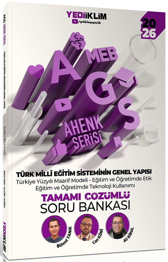 Yediiklim Yayınları 2026 MEB AGS Ahenk Serisi Türk Milli Eğitim Sisteminin Genel Yapısı Tamamı Çözümlü Soru Bankası