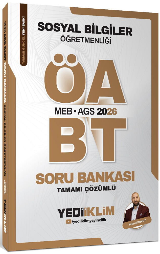 Yediiklim Yayınları 2026 MEB AGS ÖABT Sosyal Bilgiler Öğretmenliği Tamamı Çözümlü Soru Bankası