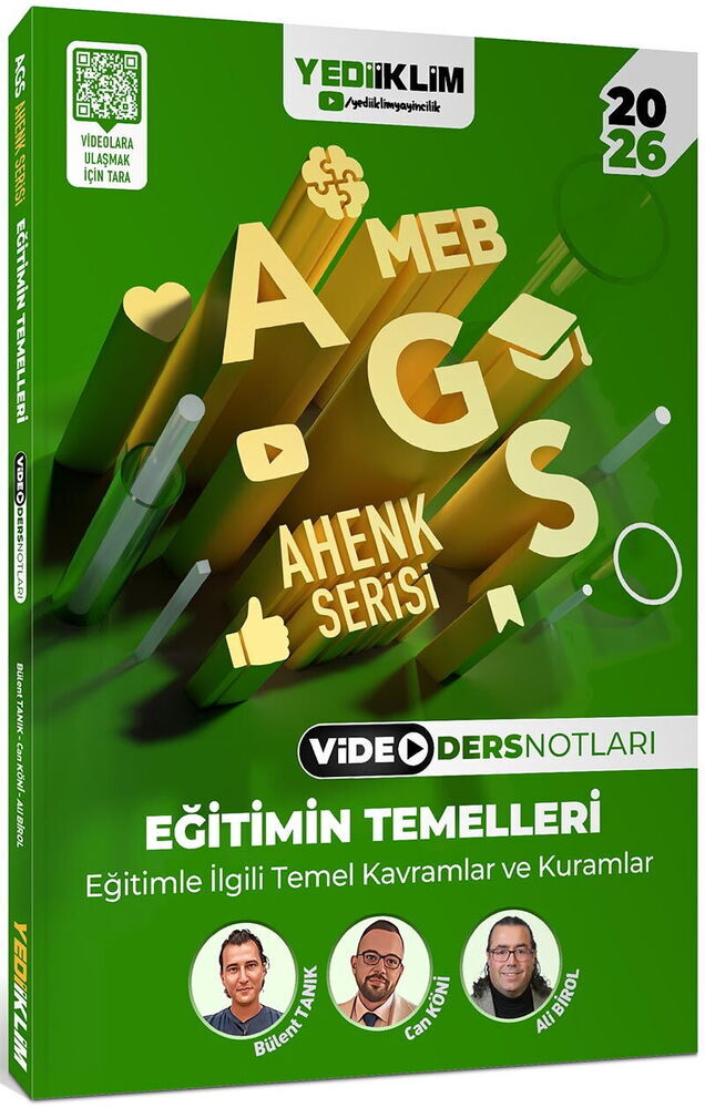 Yediiklim Yayınları 2026 MEB AGS Ahenk Serisi Eğitimin Temelleri Eğitimle İlgili Temel Kavramlar ve Kuramlar Video Ders Notları