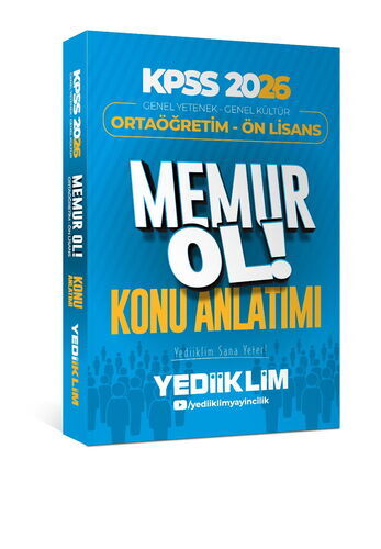 Yediiklim Yayınları 2026 Ortaöğretim-Önlisans Genel Kültür-Genel Yetenek Memur Konu Anlatım