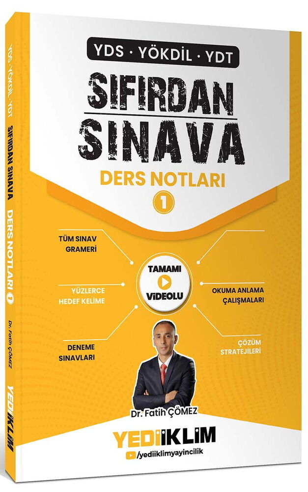 Yediiklim Yayınları YDS YÖKDİL YDT Sıfırdan Sınava Tamamı Videolu Ders Notları 1. Kitap