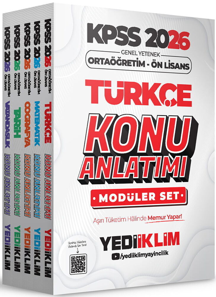 Yediiklim Yayınları 2026 KPSS Ortaöğretim Ön Lisans Genel Yetenek Genel Kültür Konu Anlatımı Modüler Set