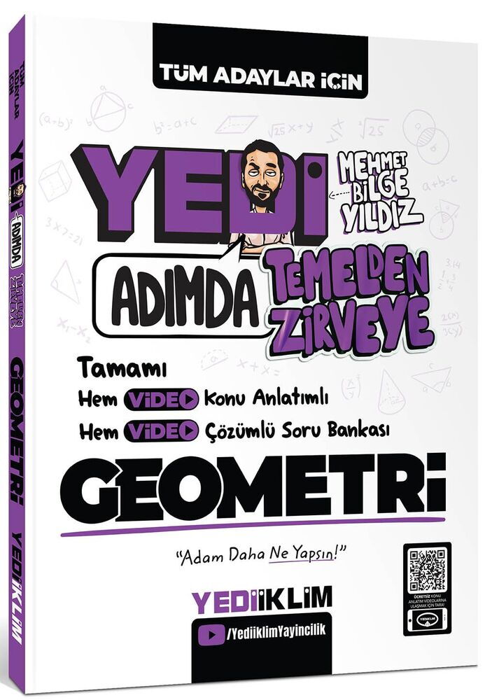 Yediiklim Yayınları KPSS-ALES-DGS Yedi Adımda Temelden Zirveye Geometri Video Konu Anlatımlı Video Çözümlü Soru Bankası