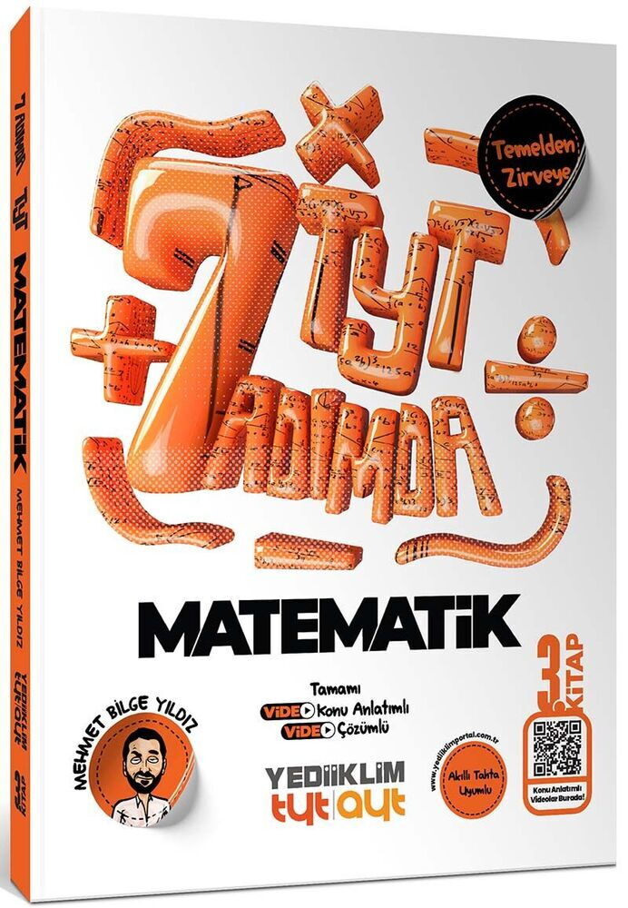 Yediiklim Yayınları Yedi Adımda Temelden Zirveye TYT Matematik Tamamı Video Konu Anlatımlı ve Tamamı Video Çözümlü Soru Bankası