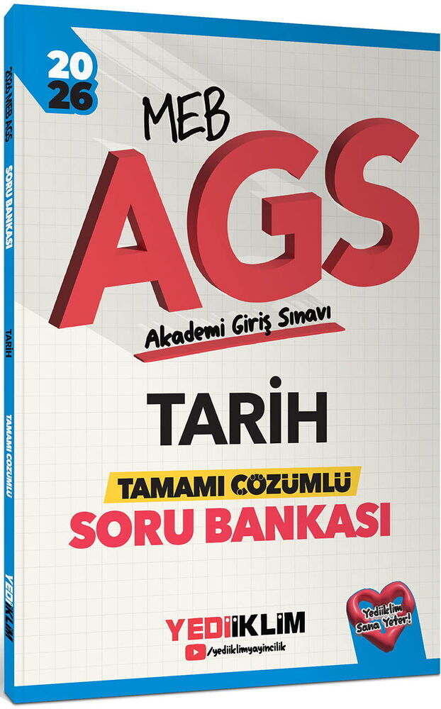 Yediiklim Yayınları 2026 MEB AGS Tarih Tamamı Çözümlü Soru Bankası