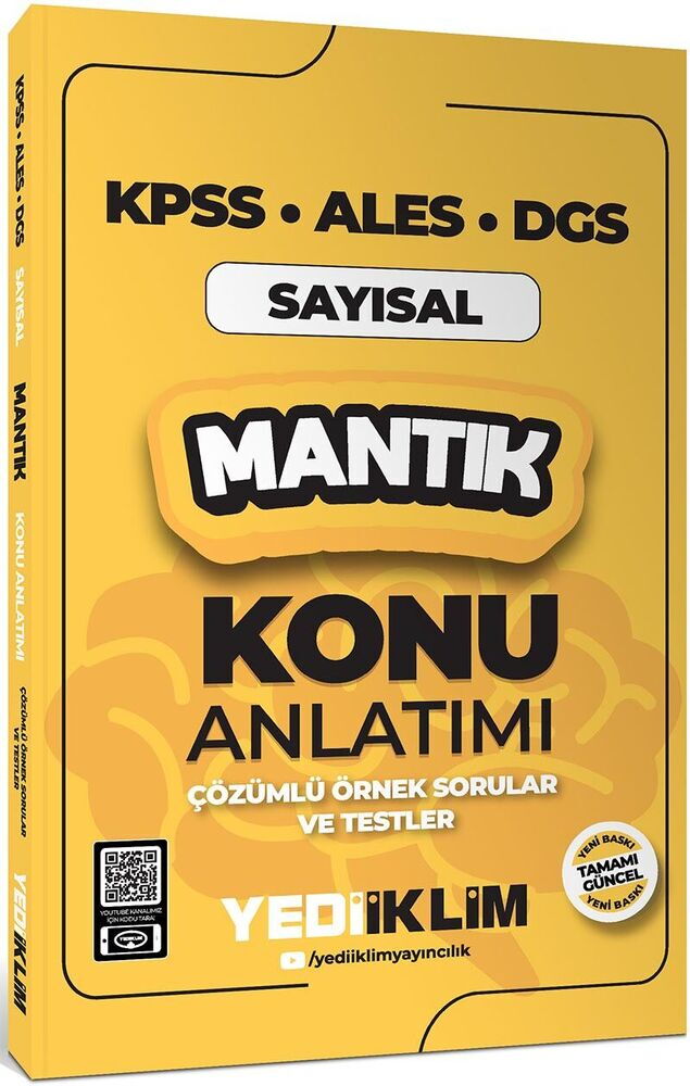 Yediiklim Yayınları 2026 KPSS ALES DGS Sayısal Mantık Konu Anlatımı