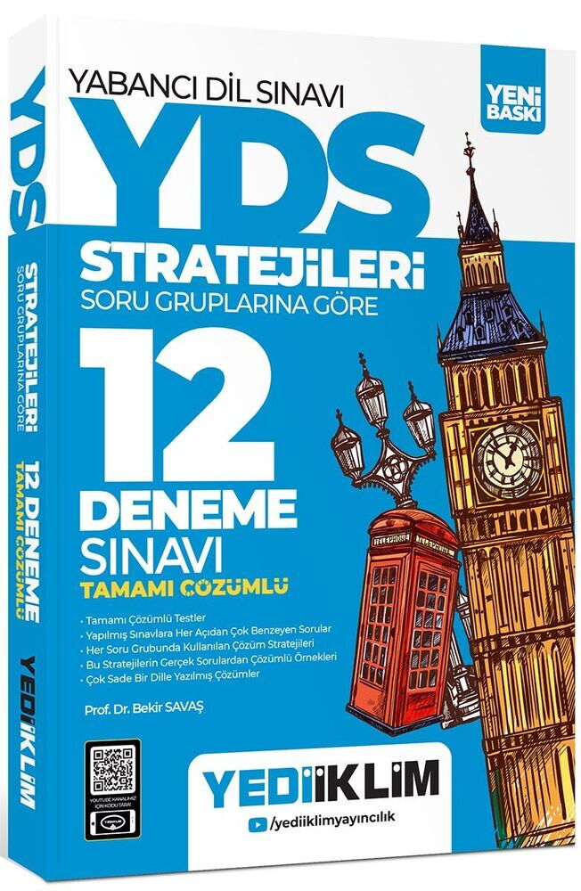 YEDİİİKLİM YAYINLARI YDS - YÖKDİL Stratejileri Soru Gruplarına Göre Tamamı Çözümlü 12 Deneme Sınavı