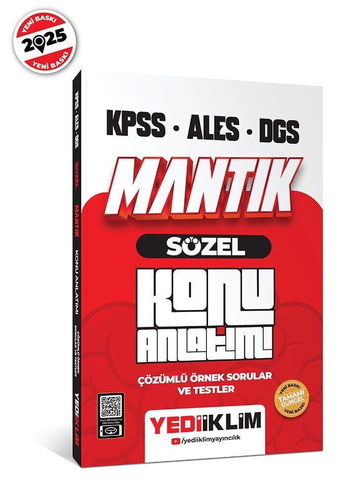 Yediiklim Yayınları 2026 KPSS - ALES - DGS Sözel Mantık Konu Anlatımı 