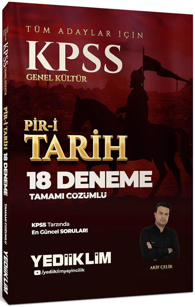 Yediiklim Yayınları KPSS GK Tüm Adaylar İçin Tamamı Çözümlü Pir-i Tarih 18 Deneme
