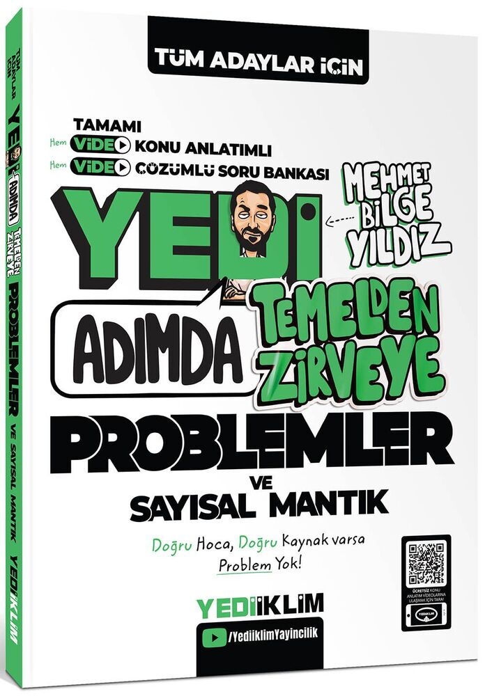 Yediiklim KPSS-ALES-DGS YediAdımda Temelden Zirveye Problemler ve Sayısal Mantık Video Konu Anlatımlı Video Çözümlü Soru Bankası