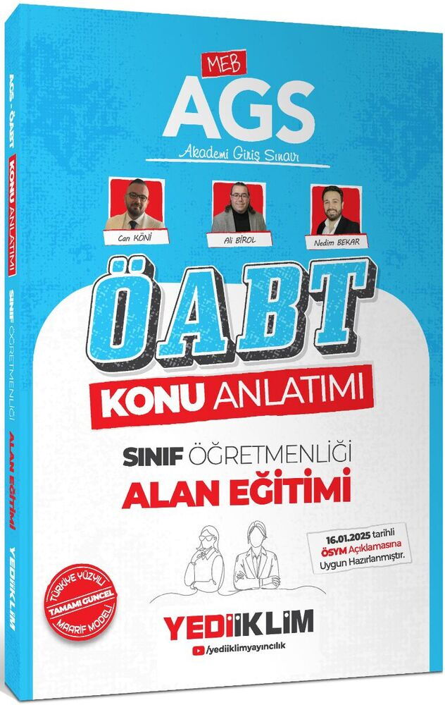 Yediiklim Yayınları 2025 MEB AGS ÖABT Sınıf Öğretmenliği Alan Eğitimi Konu Anlatımı