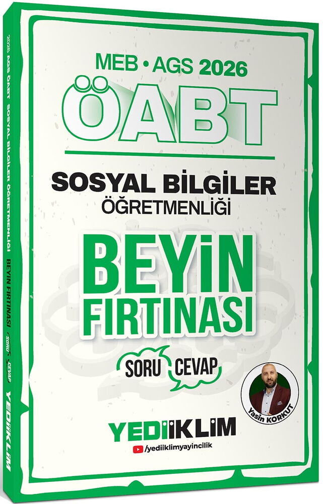Yediiklim Yayınları 2026 MEB AGS ÖABT Sosyal Bilgiler Öğretmenliği Beyin Fırtınası Soru Cevap
