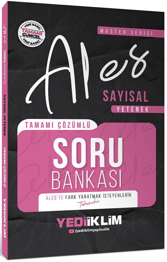 Yediiklim Yayınları 2026 ALES Sayısal Yetenek Tamamı Çözümlü Soru Bankası