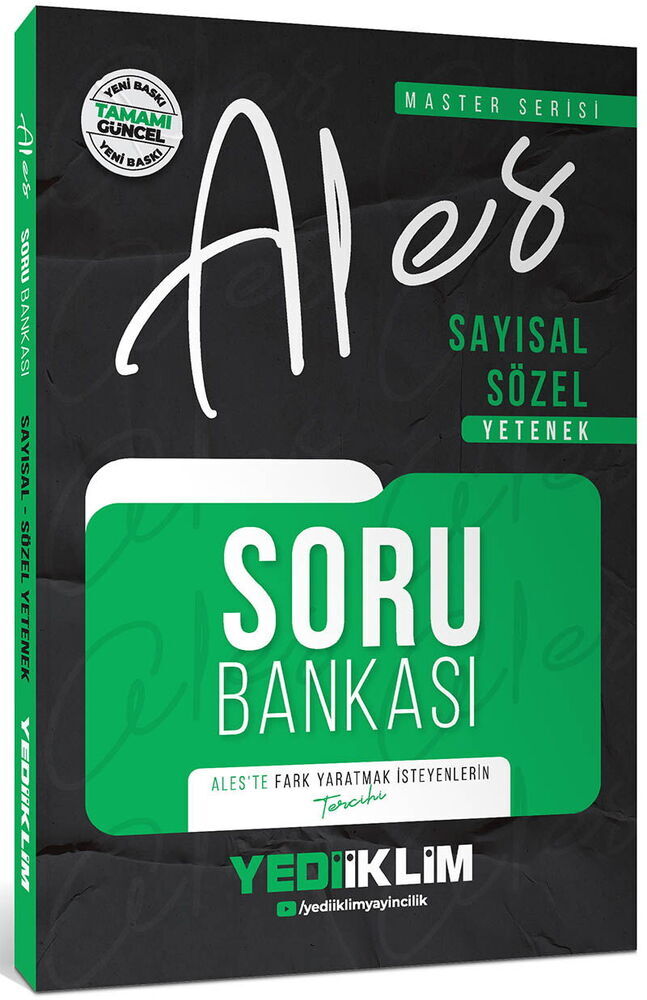 Yediiklim Yayınları 2026 ALES Sayısal - Sözel Yetenek Soru Bankası