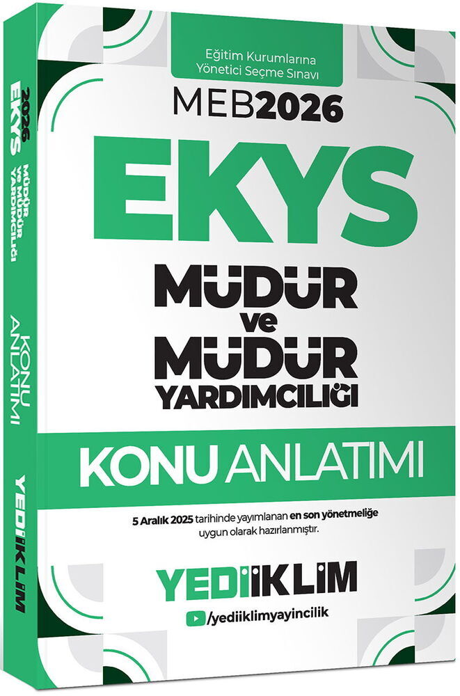 Yediiklim  Yayınları 2026 MEB EKYS Müdür Ve Müdür Yardımcılığı Konu Anlatımı
