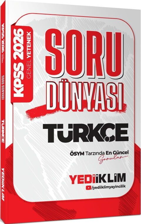 Yediiklim Yayınları 2026 Genel Yetenek Türkçe Soru Dünyası