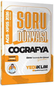 Yediiklim Yayınları 2026 KPSS-AGS Coğrafya Tamamı Video Çözümlü Soru Dünyası