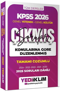 Yediiklim Yayınları 2026 KPSS Genel Yetenek Genel Kültür Konularına Göre Düzenlenmiş Tamamı Çözümlü Çıkmış Sorular