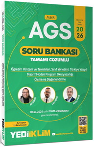 Yediiklim  Yayınları 2026 MEB-AGS ÖYT, SINIF YÖNETİMİ, TYMM, PROGRAM OKURYAZARLIĞI, ÖLÇME VE DEĞERLENDİRME TAMAMI ÇÖZÜMLÜ SORU B