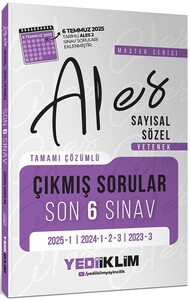 Yediiklim Yayınları ALES Master Serisi Sayısal Sözel Yetenek Tamamı Çözümlü Son 6 Sınav Çıkmış Sorular (6 Temmuz 2025 Ales-2 Ekl