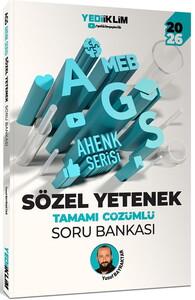 Yediiklim Yayınları 2026 MEB AGS Ahenk Serisi Sözel Yetenek Tamamı Çözümlü Soru Bankası