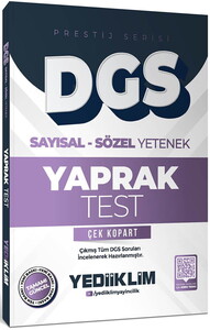 Yediiklim Yayınları 2026 DGS Prestij Serisi Sayısal Sözel Yetenek Çek Kopart Yaprak Test