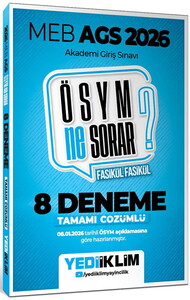 Yediiklim Yayınları 2026 MEB AGS ÖSYM Ne Sorar Tamamı Çözümlü 8 Fasikül Deneme Sınavı (08.01.2026 tarihli açıklamaya göre)