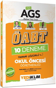 Yediiklim Yayınları 2025 MEB AGS ÖABT Okul Öncesi Öğretmenliği Tamamı Çözümlü 10 Deneme