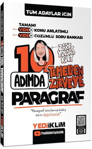 Yediiklim Yayınları Tüm Adaylar İçin 10 Adımda Paragraf Video Konu Anlatımlı ve Video Çözümlü Soru Bankası