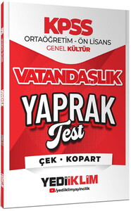 YEDİİKLİM YAYINLARI 2026 KPSS ORTAÖĞRETİM-ÖNLİSANS VATANDAŞLIK ÇEK KOPART YAPRAK TEST