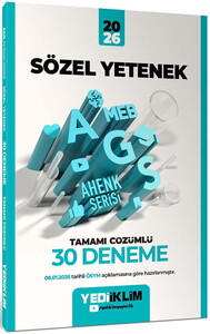 Yediiklim Yayınları 2026 Meb-Ags Ahenk Sözel Yetenek Tamamı Çözümlü 30 Deneme(08.01.2026 değişikliğine göre)