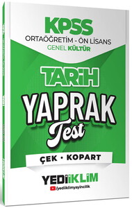 YEDİİKLİM YAYINLARI 2026 KPSS ORTAÖĞRETİM-ÖNLİSANS TARİH ÇEK KOPART YAPRAK TEST