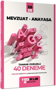 Yediiklim Yayınları 2026 Meb-Ags Ahenk Mevzuat-Anayasa Tamamı Çözümlü 40 Deneme(08.01.2026 değişikliğine göre)