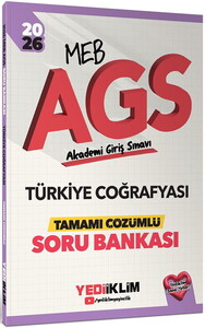 Yediiklim Yayınları 2026 MEB AGS Türkiye Coğrafyası Tamamı Çözümlü Soru Bankası 