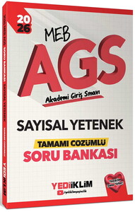 Yediiklim Yayınları 2026  MEB AGS Sayısal Yetenek Tamamı Çözümlü Soru Bankası