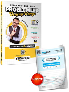 Yediiklim Yayınları KPSS-AGS-DGS-ALES Problemler Tamamı Video Çözümlü Deneme Kampı (60 Deneme)