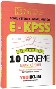 YEDİİKLİM YAYINLARI 2026 E - KPSS Genel Yetenek Genel Kültür Tüm Adaylar İçin Tamamı Çözümlü 10 Deneme
