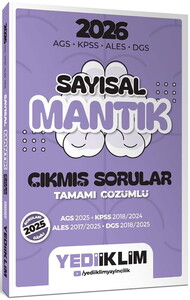 Yediiklim Yayınları 2026 AGS KPSS ALES DGS Sayısal Mantık Tamamı Çözümlü Çıkmış Sorular