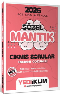 Yediiklim Yayınları 2026 AGS KPSS ALES DGS Sözel Mantık Tamamı Çözümlü Çıkmış Sorular