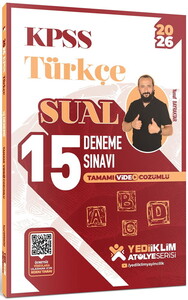 Yediiklim Yayınları 2026 KPSS Atölye Serisi Türkçe Sual Tamamı Video Çözümlü 15 Deneme Sınavı