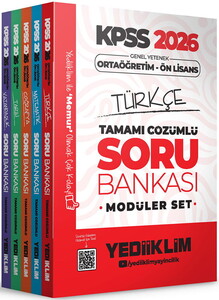 Yediiklim Yayınları 2026 KPSS Ortaöğretim Ön Lisans Genel Yetenek Genel Kültür Tamamı Çözümlü Soru Bankası Modüler Set