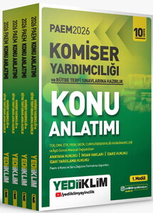 Yediiklim Yayınları 2026 PAEM Komiser Yardımcılığı ve Rütbe Terfi Sınavlarına Hazırlık Konu Anlatımı Seti 4 Modül