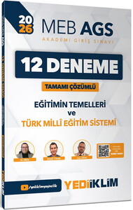 Yediiklim Yayınları 2026 MEB AGS Eğitimin Temelleri Ve Türk Milli Eğitim Sistemi Tamamı Çözümlü 12 Deneme