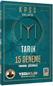 Yediiklim Yayınları KPSS Genel Kültür Tarih 15 Deneme Tamamı Çözümlü