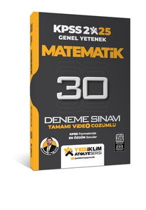 Yediiklim Yayınları 2025 KPSS Genel Yetenek Atölye Serisi Matematik Tamamı Video Çözümlü 30 Deneme Sınavı #1