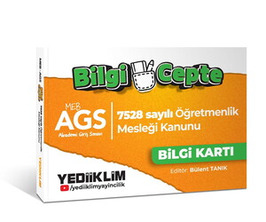 Yediiklim Yayınları MEB AGS Bilgi Cepte 7528 Sayılı Öğretmenlik Meslek Kanunu Bilgi Kartı (Soru-Cevap)