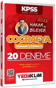 Yediiklim Yayınları 2026 KPSS Hakan BİLEYEN İle Coğrafya Tamamı Çözümlü 20 Deneme