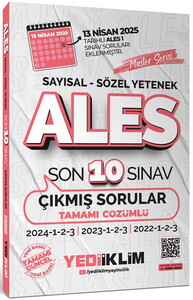 Yediiklim Yayınları ALES Master Serisi Sayısal - Sözel Yetenek Tamamı Çözümlü Son 10 Sınav Çıkmış Sorular (13 Nisan 2025 Ales-1