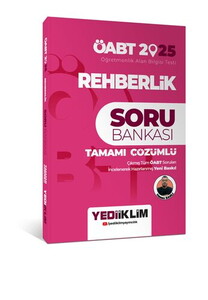 Yediiklim Yayınları 2025 ÖABT Rehberlik Tamamı Çözümlü Soru Bankası #1